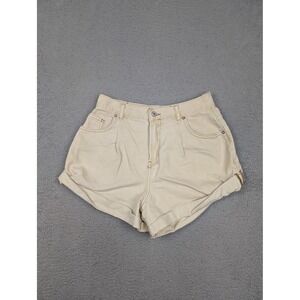 We The Free Shorts Womens Small Beige High Rise Cuffed Cotton Casual Utility